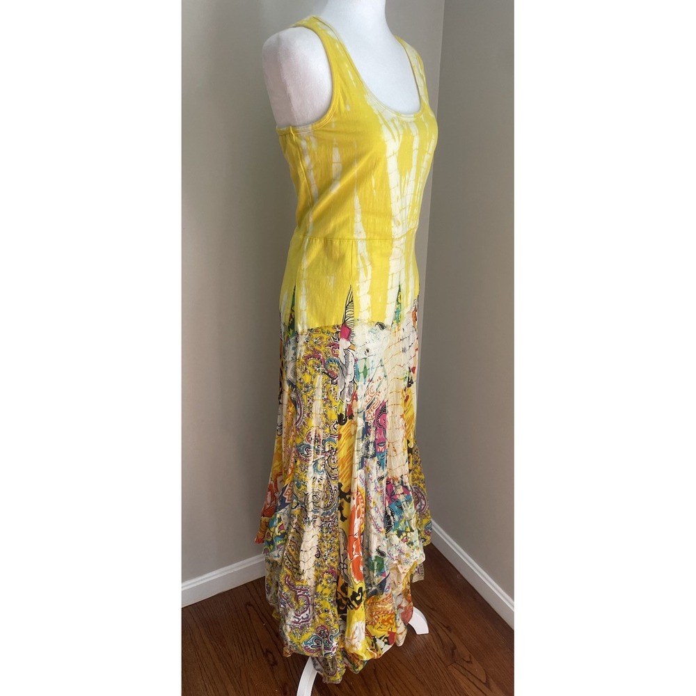 Solitaire Dress L Bohemian Tank Maxi‎ Patchwork Colorful Bustle Festival Tiered - Picture 4 of 16